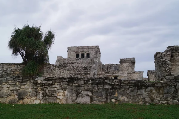 Pirâmide Castillo Tulum Quintana Roo México — Fotografia de Stock