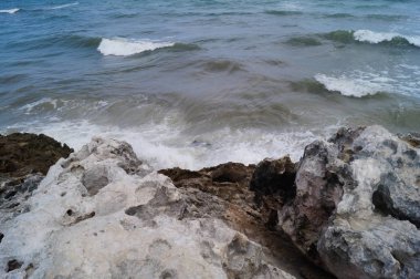 Tulum 'daki Paradise Beach, Quintana Roo, Meksika. Tropik sahil.