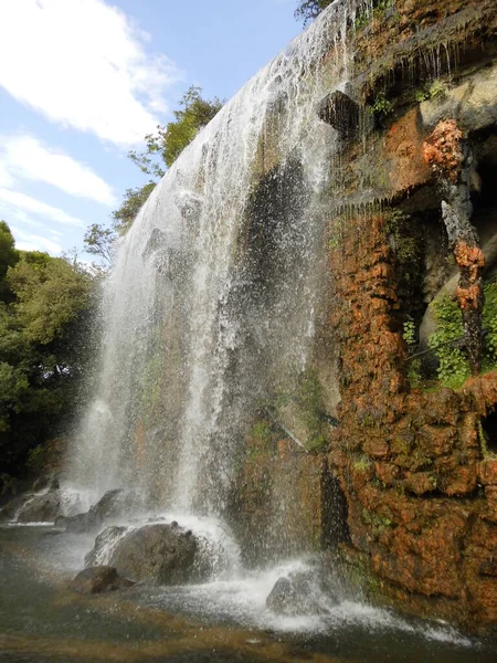 Menschengemachter Wasserfall Das Wasserspiel Nizza Frankreich — Stockfoto