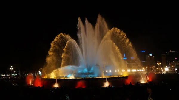 Der Magische Brunnen Von Montjuc Barcelona Katalonien Spanien — Stockfoto