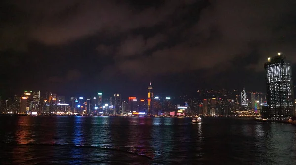 Blick Auf Hongkong Bei Nacht China — Stockfoto