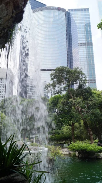 Cascata Nella Sity Hong Kong — Foto Stock