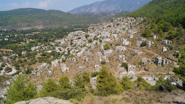 Opuszczone Domy Ruiny Wioski Kayakoy Turcja — Zdjęcie stockowe