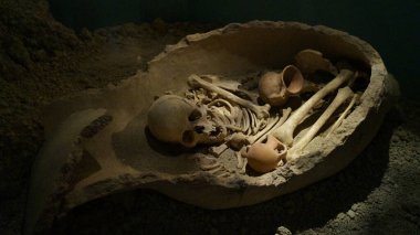 Mağarada arkeolojik bulgular. Türkiye.