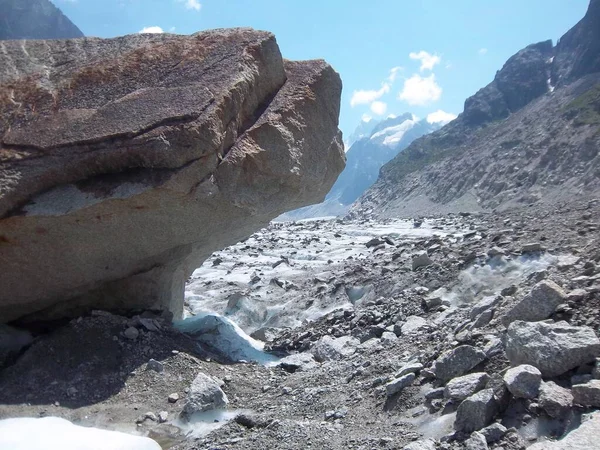 Hermoso Paisaje Montaña Mer Glace Glaciar Del Valle Situado Ladera — Foto de Stock