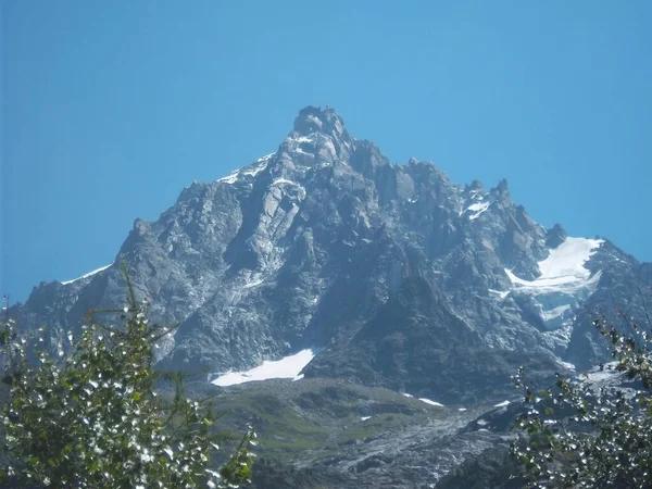 Hermoso Paisaje Montaña Mer Glace Glaciar Del Valle Situado Ladera — Foto de Stock