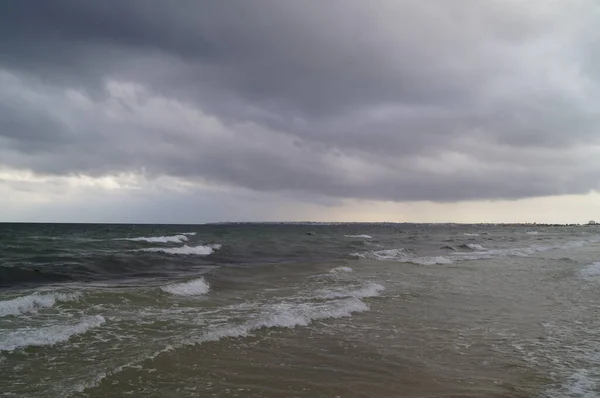 Cielo Sombrío Playa Túnez — Foto de Stock