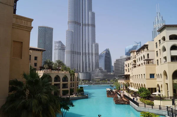 Arquitetura Dubai Com Arranha Céus Majestosos Dubai Emirados Árabes Unidos — Fotografia de Stock