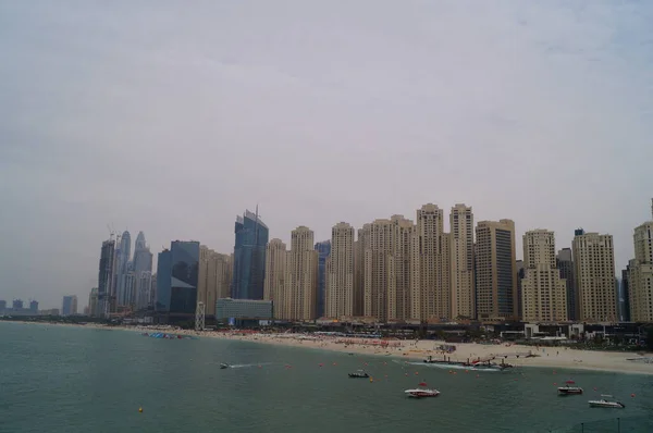 Gran Vista Ciudad Dubai Desde Agua Emiratos Árabes Unidos — Foto de Stock