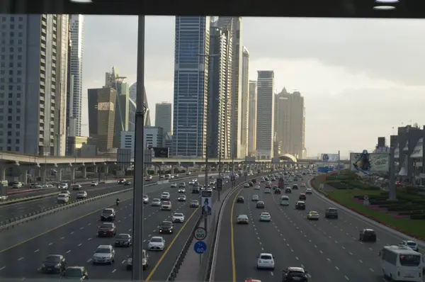 Dubai Építészet Fenséges Felhőkarcolókkal Dubai Egyesült Arab Emírségek — Stock Fotó