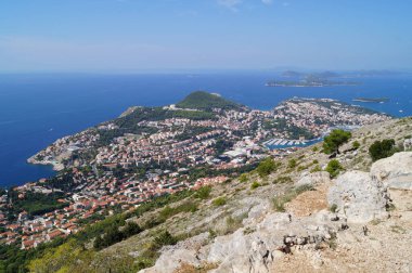 Adriyatik 'teki Dubrovnik şehrine bir bak. Dubrovnik, Hırvatistan