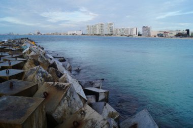 Güzel şehir manzarası. Cancun, Quintana Roo, Meksika