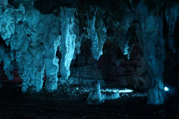 Світло Камені Печера Lolthun Мовою Майя Квітковий Камінь Одна Священних — стокове фото