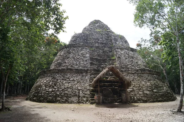 Pirâmide México Ruínas Antiga Cidade Coba Península Yucatan Localizada Estado — Fotografia de Stock
