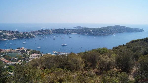 Villefranche Sur Mer Vista Cidade Partir Montanha Mont Boron França — Fotografia de Stock