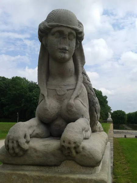 Sfinxstaty Nära Fontainebleaus Palats Frankrike — Stockfoto