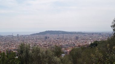 Barselona 'nın en iyi manzarası gün ışığında. Şehir manzarası. Barselona, İspanya