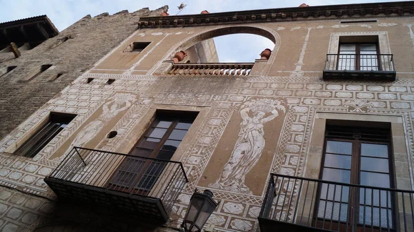 Gotik Mahalle Eski Barselona Kentinin Tarihi Merkezidir Barselona Katalonya Spanya — Stok fotoğraf