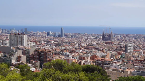 Vista Superior Ciudad Barcelona Con Luz Natural Paisaje Urbano Barcelona — Foto de Stock