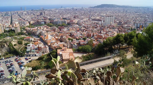 Κάτοψη Της Πόλης Της Βαρκελώνης Φως Της Ημέρας Τοπίο Της — Φωτογραφία Αρχείου