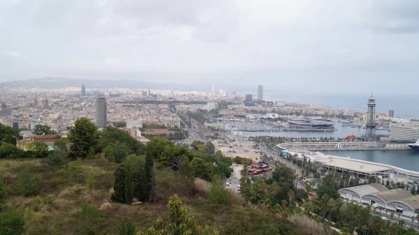 Vista Superior Ciudad Barcelona Con Luz Natural Paisaje Urbano Barcelona —  Fotos de Stock