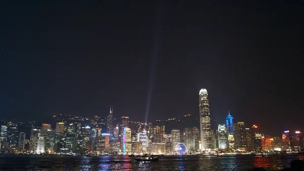 Hong Kong Vista Ciudad Por Noche China — Foto de Stock