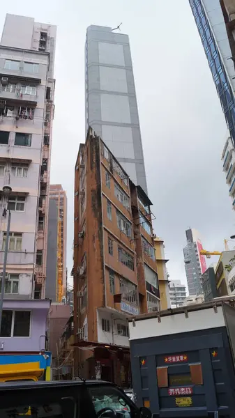 Majestätiska Skyskrapor Från Hong Kong City Hongkong Mest Tätbefolkade Platserna — Stockfoto