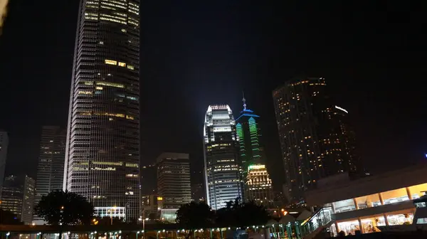 Hong Kong Vista Ciudad Por Noche China —  Fotos de Stock
