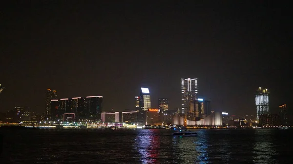 Blick Auf Hongkong Bei Nacht China — Stockfoto