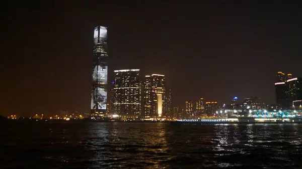 Hong Kong Byudsigt Natten Andre Varer - Stock-foto