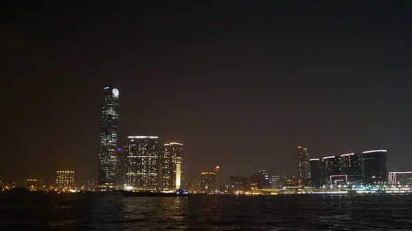 Hongkong Utsikt Över Staden Natten Kina — Stockfoto