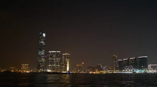 Hong Kong Vista Ciudad Por Noche China — Foto de Stock