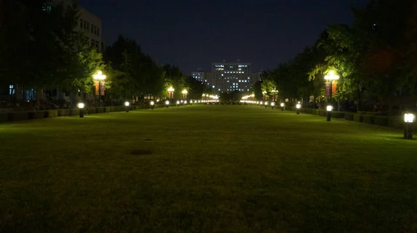 Parco Area Sosta Pechino Notte Cina — Foto Stock