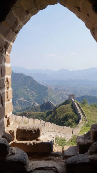 Wielki Mur Chiński Sezonie Turystycznym Chiny — Zdjęcie stockowe