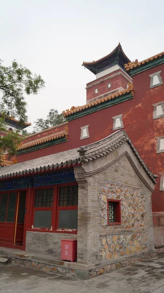 Деталі Елементи Традиційної Китайської Будівлі Літній Палац Пекіні Китай — стокове фото