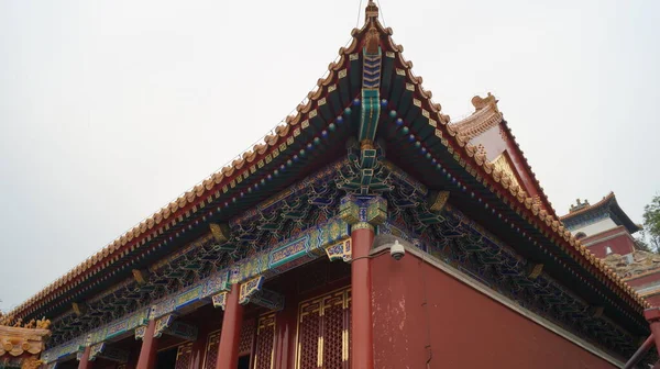 Detaljer Och Inslag Traditionell Kinesisk Byggnad Sommarpalatset Peking Kina — Stockfoto