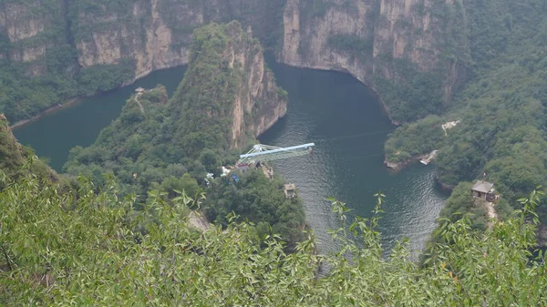 Ущелье Золотой Дракон Ущелье Лунцин Китае Является Живописным Районом Деревне — стоковое фото