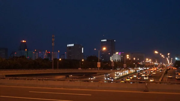 Die Lichter Pekings Bei Nacht China — Stockfoto