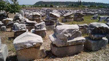 Türkiye 'nin Antalya ilinin antik Perge kentinde yapılan kazılar. Türkiye