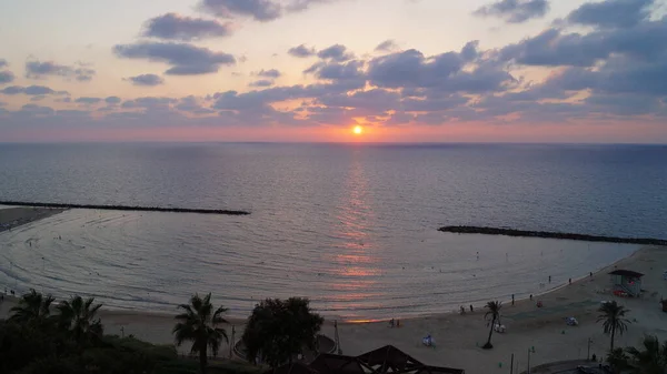 Magnificent Sunset Mediterranean Sea Netanya Israel — Stock Photo, Image