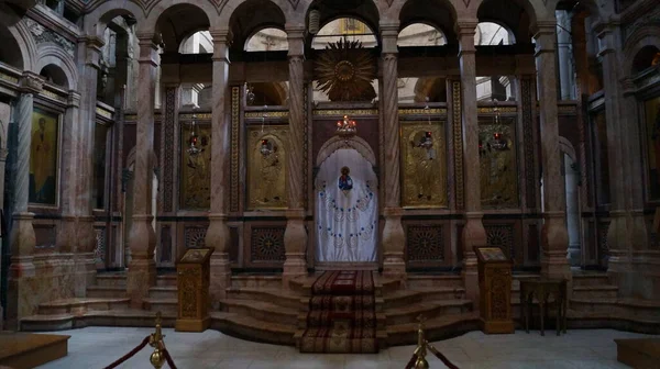 Wnętrze Kościoła Jerozolimie Izrael — Zdjęcie stockowe