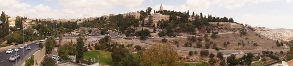 エルサレムのパノラマ エルサレムは中東の都市で 地中海と死海の間のユダヤ山脈の高原に位置しています イスラエル — ストック写真