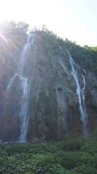 Magnifiche Cascate Nel Parco Nazionale Dei Laghi Plitvice Croazia — Foto Stock