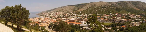 View Town Senj Adriatic Coast Croatia Foothills Mala Kapela Velebit — Stock Photo, Image