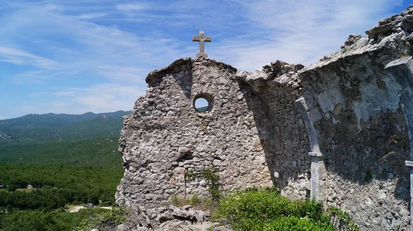 Fuerte Frankopano Gradina Por Encima Del Actual Pueblo Ledenice Están —  Fotos de Stock