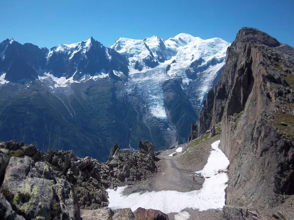 Nádherná Horská Krajina Brevent Brevent Hora Haute Savoie Francii Leží — Stock fotografie