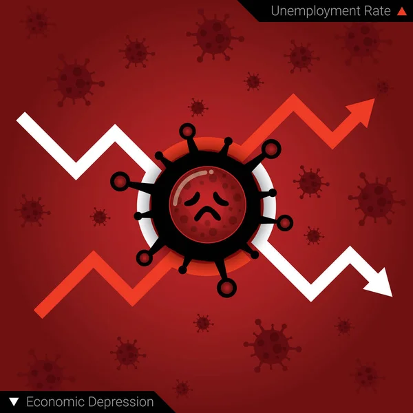Безробіття Економічна Депресія Через Епідемію Або Пандемію Концепції Ковіда Безробітні — стоковий вектор
