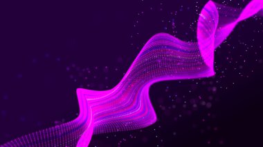 Soyut ses parçacıkları dalgası. Müzik için dengeleyici. Sinyal iletimi. Üç Boyut