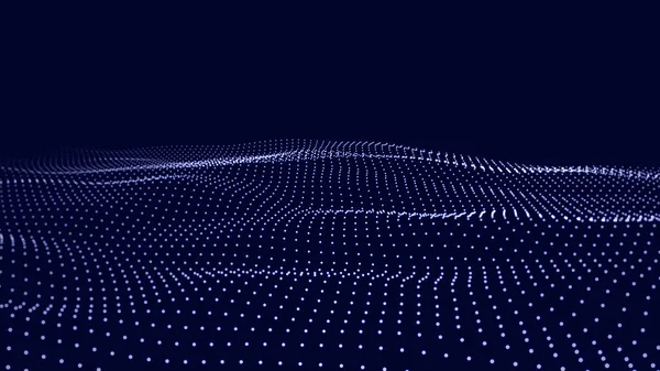 Вектор Футуристична Хвиля Синьому Фоні Цифрові Технології Великі Дані — стоковий вектор