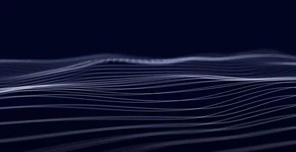 Волна Точек Плетеных Линий Абстрактный Фон Структура Сетевого Соединения — стоковое фото